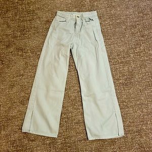 Mint wide high rise jeans